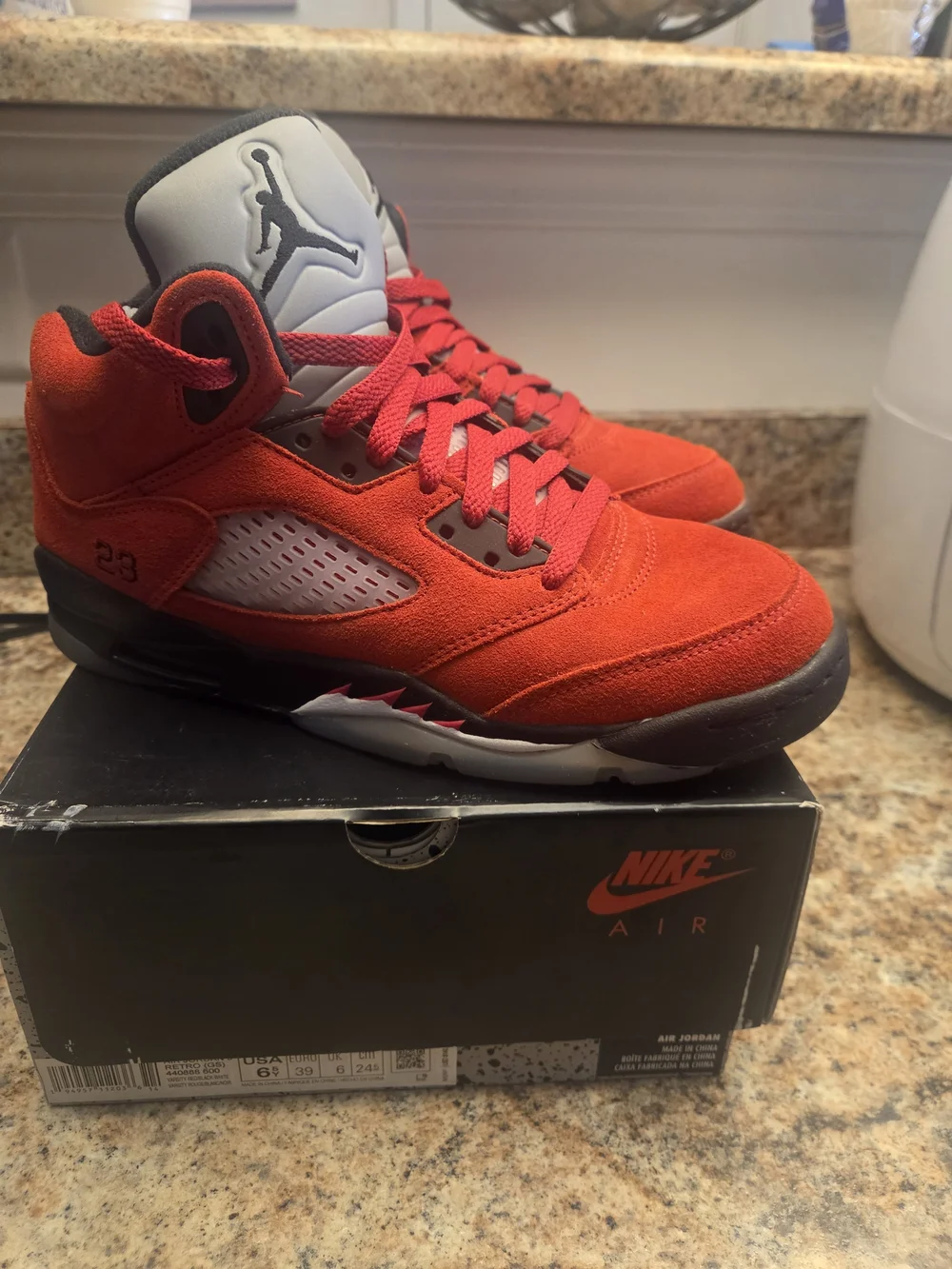 Air Jordan 5 Retro Red Suede Sneakers